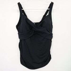 Lands' End Black Women's Swim Top 14W